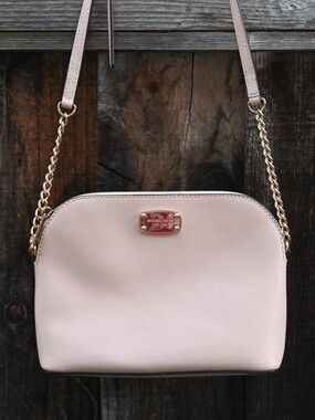 Michael Kors Pale Blush (light pink) Leather Crossbody with Gold Hardware